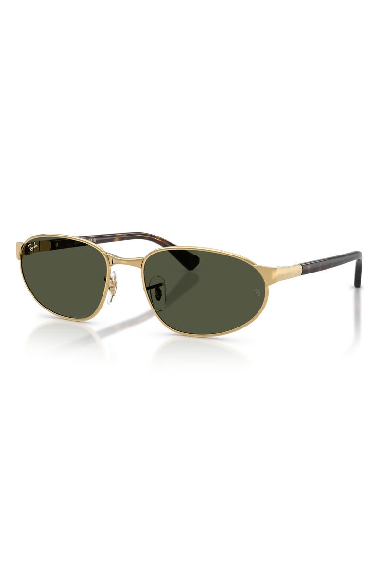 Ray-Ban 56mm Irregular Sunglasses, Alternate, color, Arista / Green