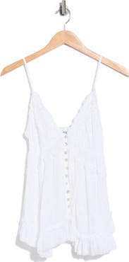 BDG Urban Outfitters Clara Embroidered & Ruffle Trim Camisole