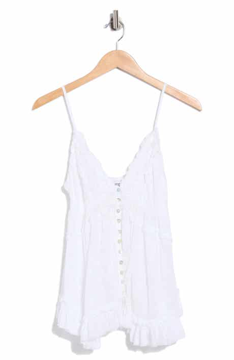 Clara Embroidered & Ruffle Trim Camisole