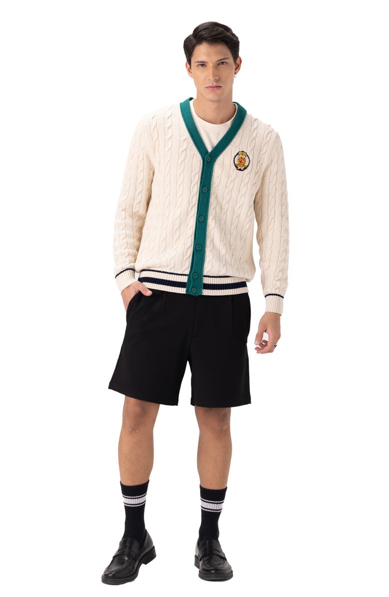 Members Only Cable Knit Cardigan, Alternate, color, Off-White