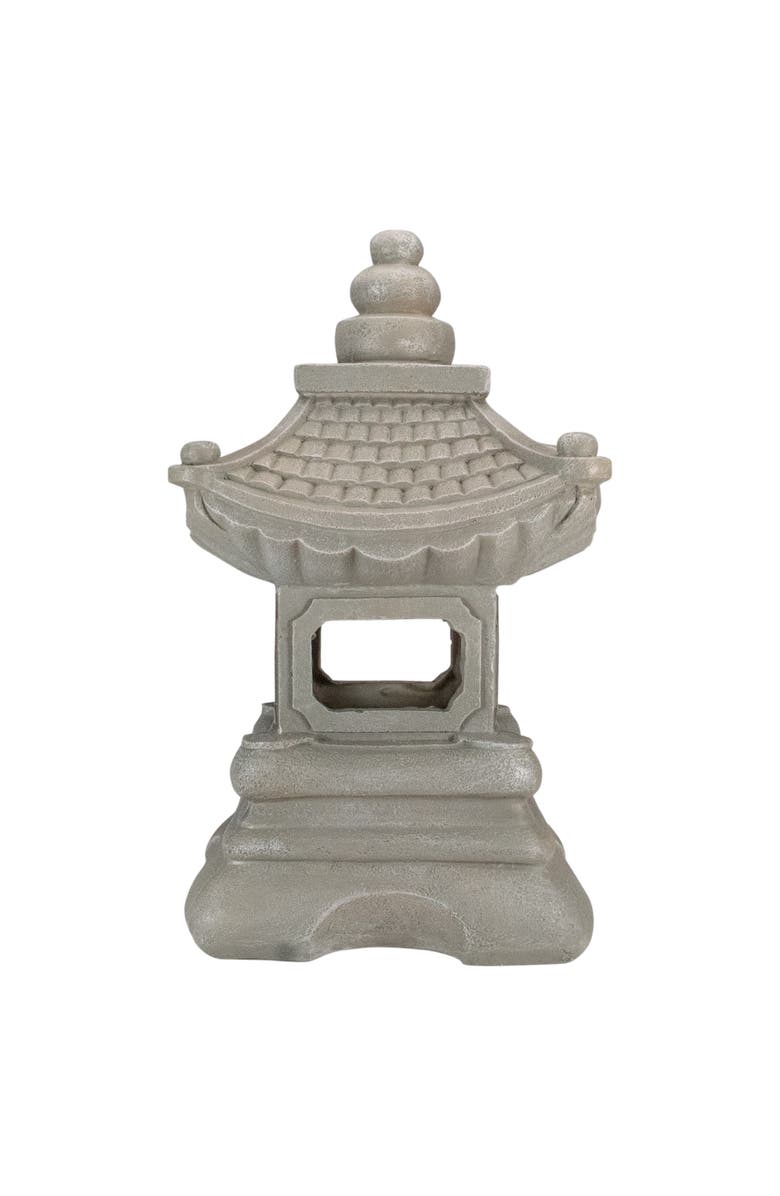 Northlight 13.5" Dark Gray Pagoda Outdoor Garden Statue, Alternate, color, Gray