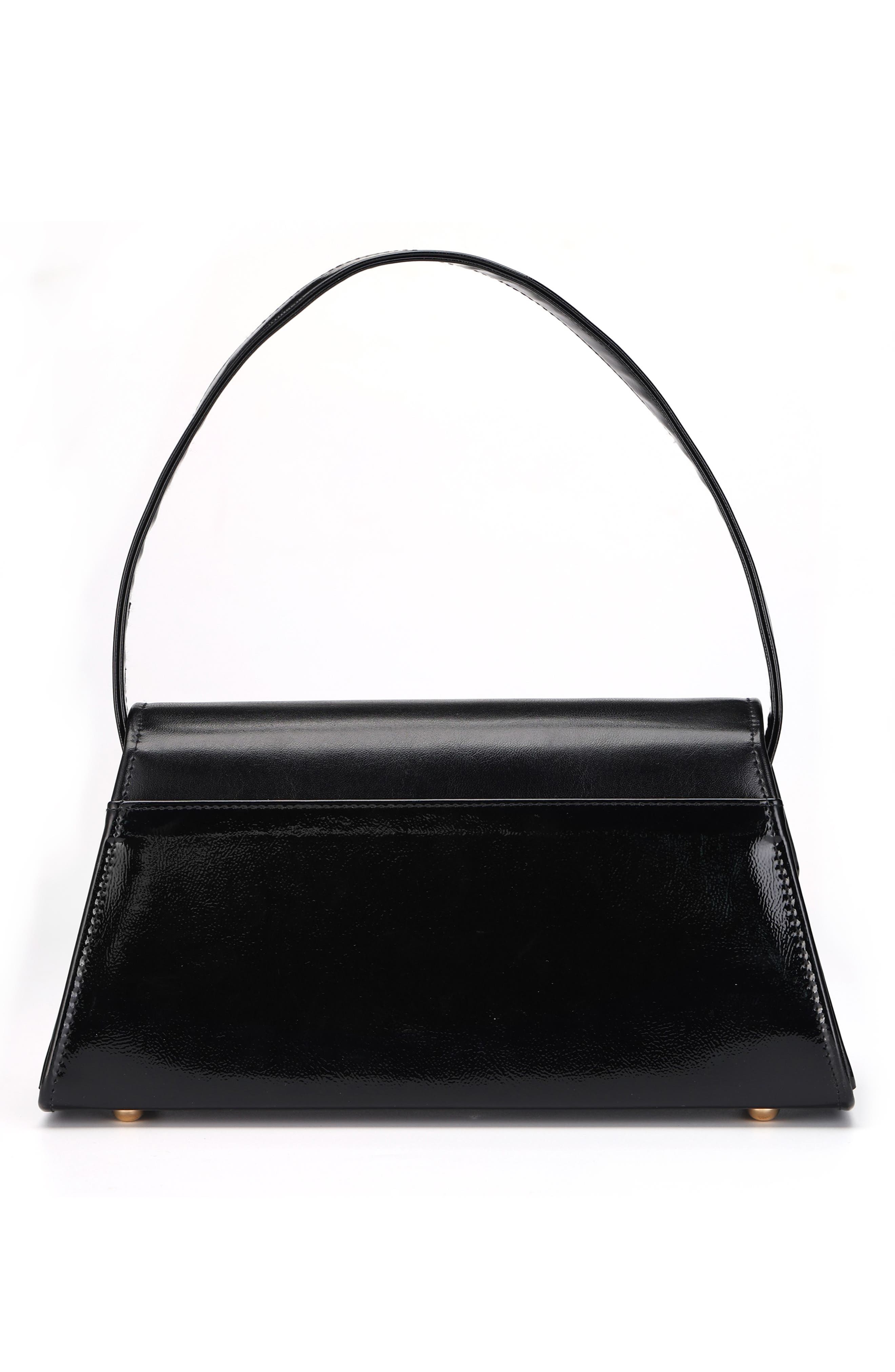 Patent Faux Leather Handbag, Alternate, color, BLACK MULTI