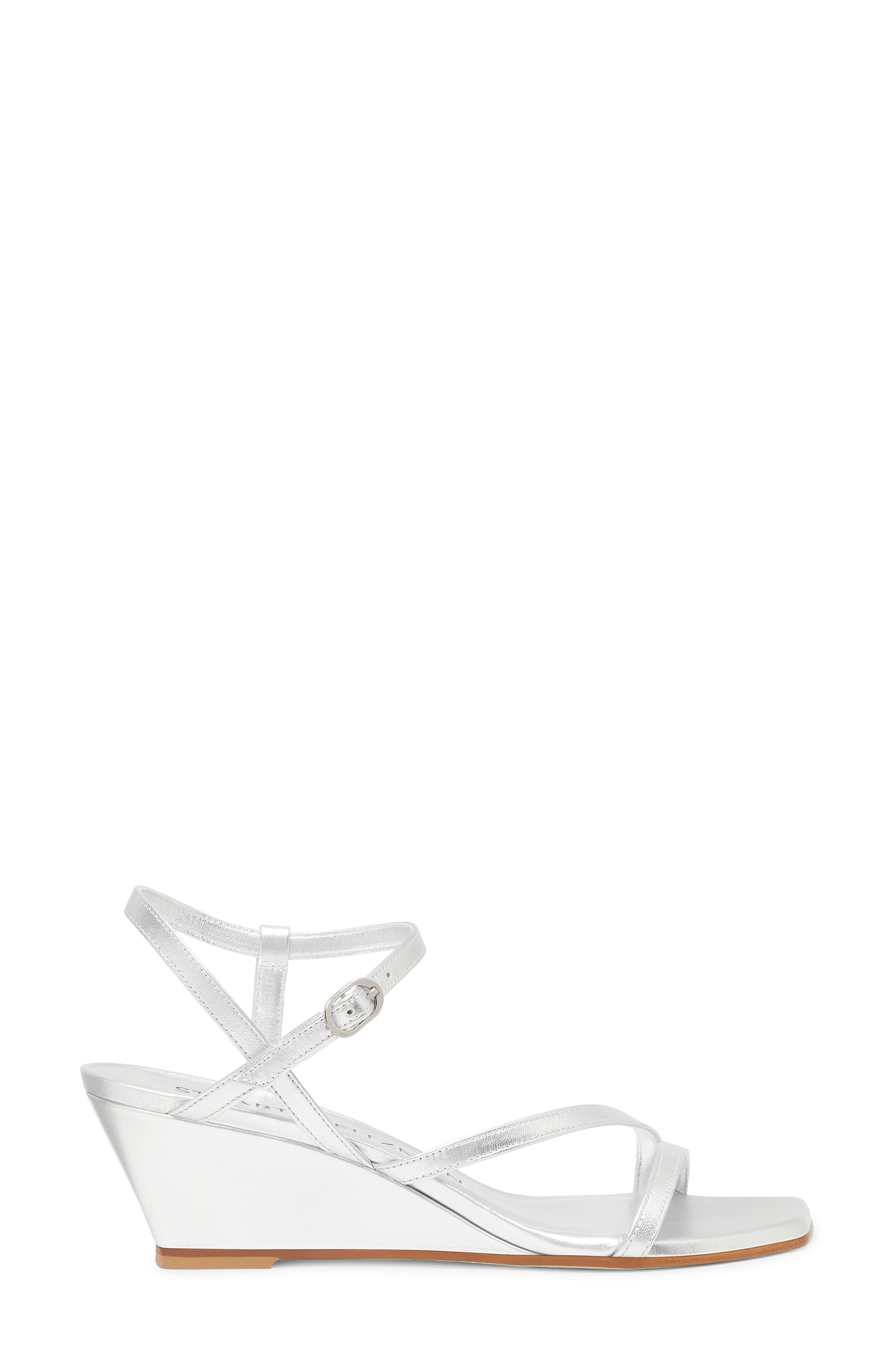 Stuart Weitzman Oasis 50 Wedge Sandal, Alternate, color, Silver