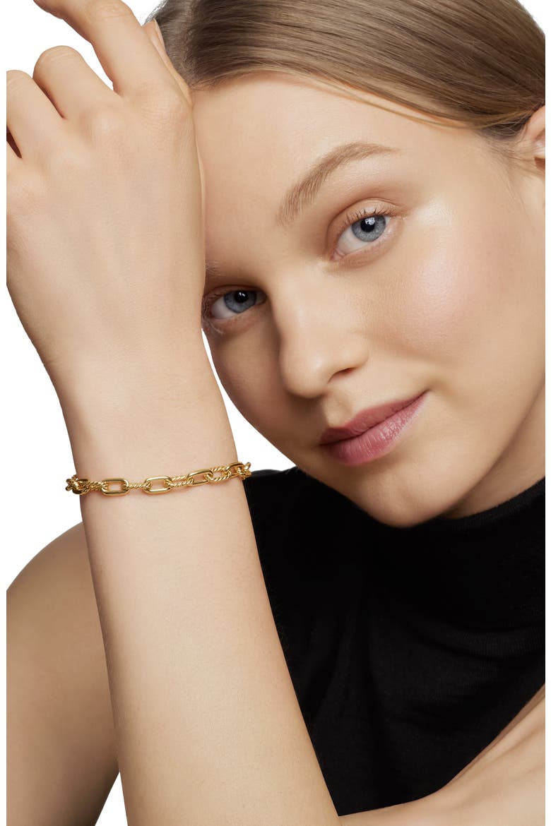 DY Madison Chain Bracelet in 18K Gold, 6mm, Alternate, color, GOLD