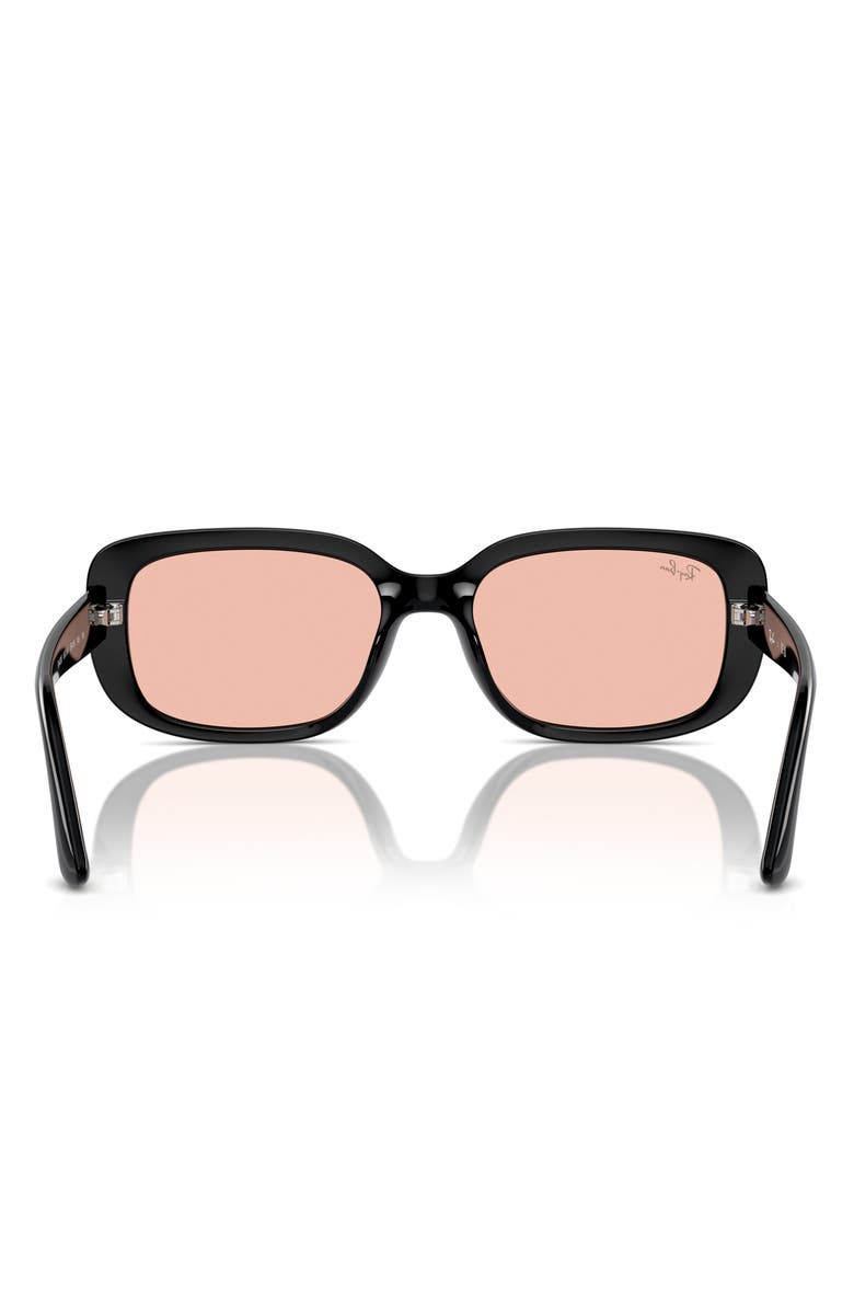 Ray-Ban 56mm Pillow Rectangular Sunglasses, Alternate, color, Black