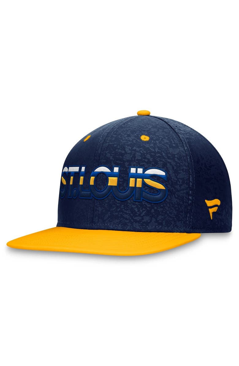 FANATICS Men's Fanatics Branded  Navy/Gold St. Louis Blues Authentic Pro Rink Two-Tone Snapback Hat, Alternate, color, Navy