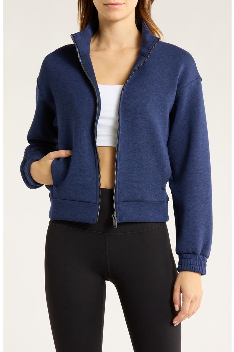 Brushed AirEssentials® Jacket, Main, color, HEATHER TIMELESS NAVY