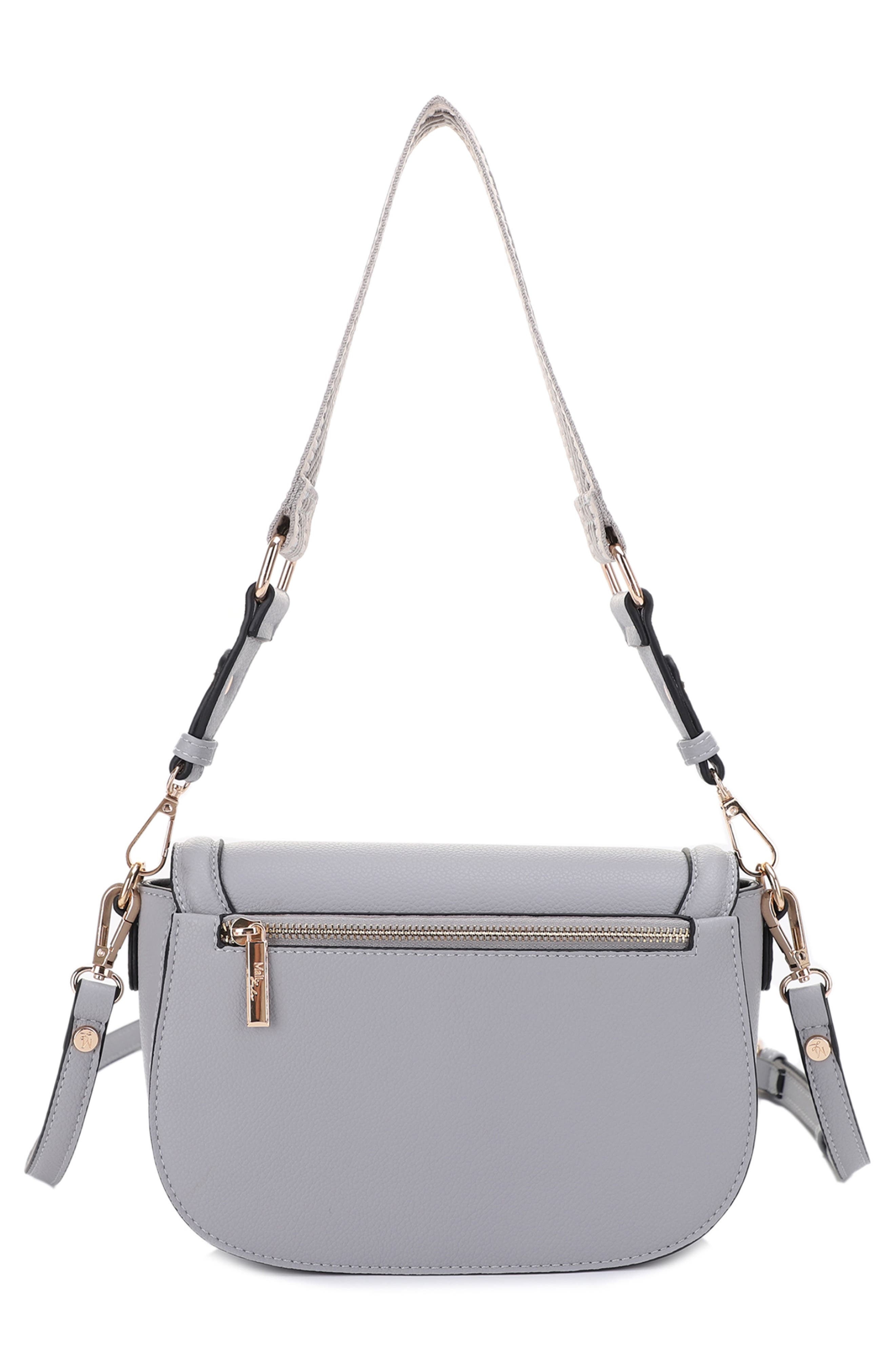 Mali + Lili Kiana Recycled Vegan Leather Crossbody Bag, Alternate, color, Grey