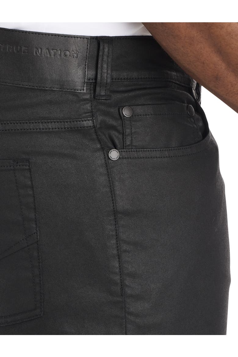 Big & Tall Coated Denim Pants, Alternate, color, BLACK