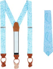 Trafalgar Sobee Paisley Silk Brace and Necktie