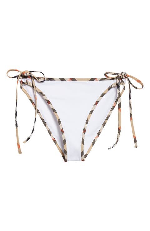 Starla Check Trim String Bikini Bottoms