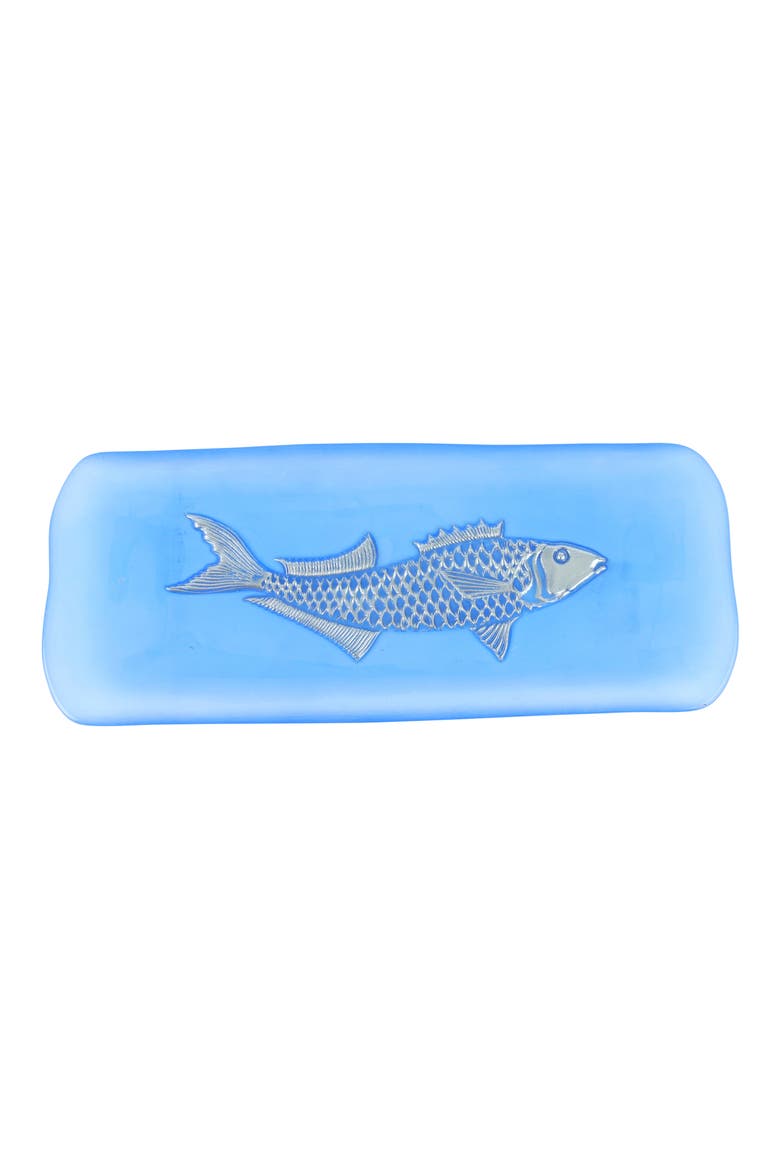 Isola Small Glass Serving Tray, Main, color, BLUE