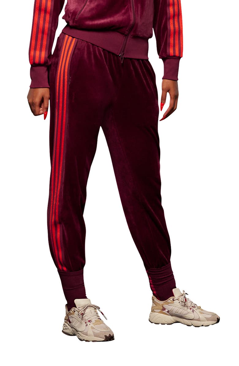 adidas x IVY PARK Velour Wide Leg Track Pants, Main, color, 