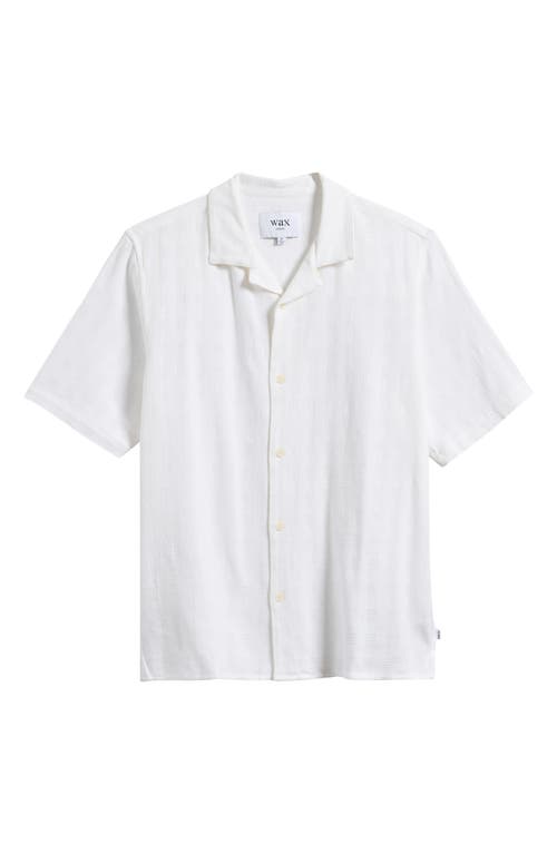 Wax London Didicot Open Weave Cotton Camp Shirt In Ecru
