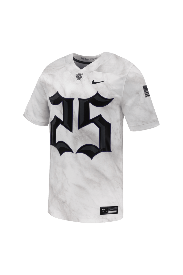 Men's Nike #25 White Army Black Knights Army 250 Collection Game Jersey, Alternate, color, White