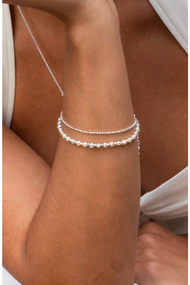 White Freshwater Timeless Pearl Bracelet, Alternate, color, Sterling Silver