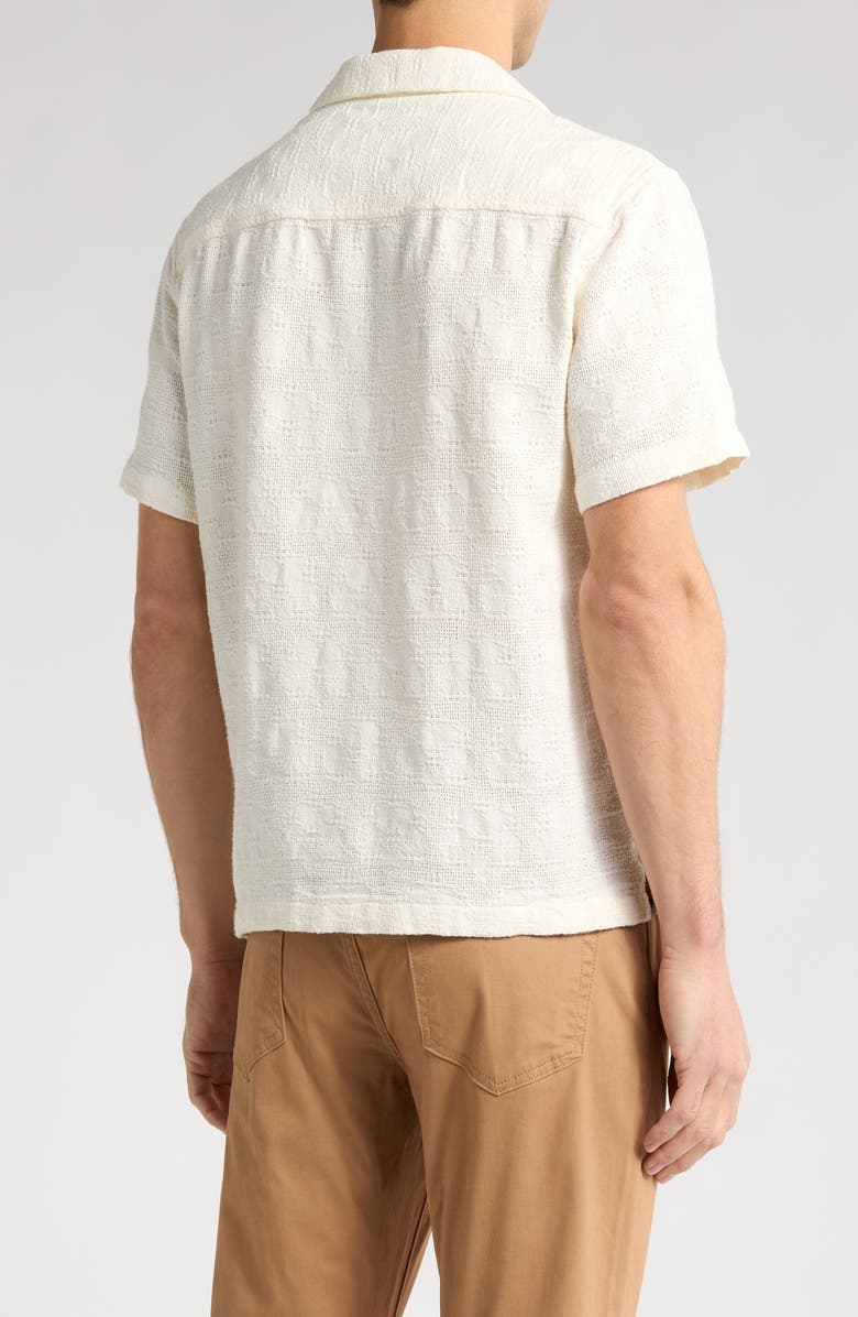 Cactus Man Relax Textured Camp Shirt, Alternate, color, Cream
