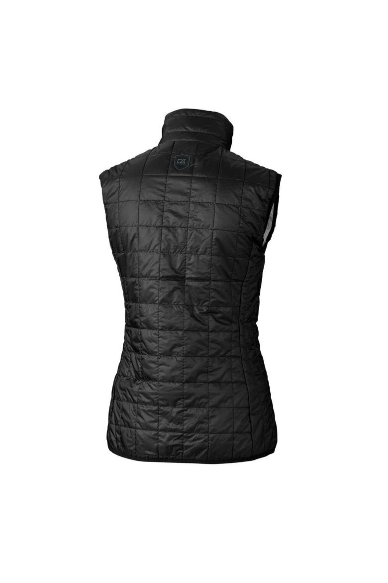 Women's Cutter & Buck  Black Philadelphia Eagles Gridiron Classics Logo Rainier PrimaLoft Eco Insulated Full-Zip Puffer Vest, Alternate, color, Black