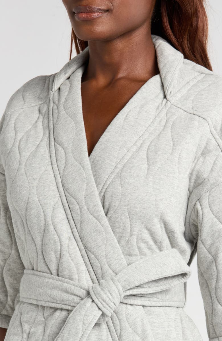 UGG<sup>®</sup> Zellwood Quilted Short Robe, Alternate, color, Grey Heather