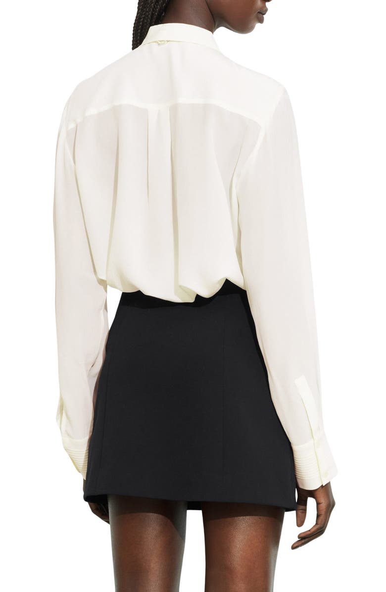 & Other Stories Pintuck Pleat Silk Button-Up Shirt, Alternate, color, 