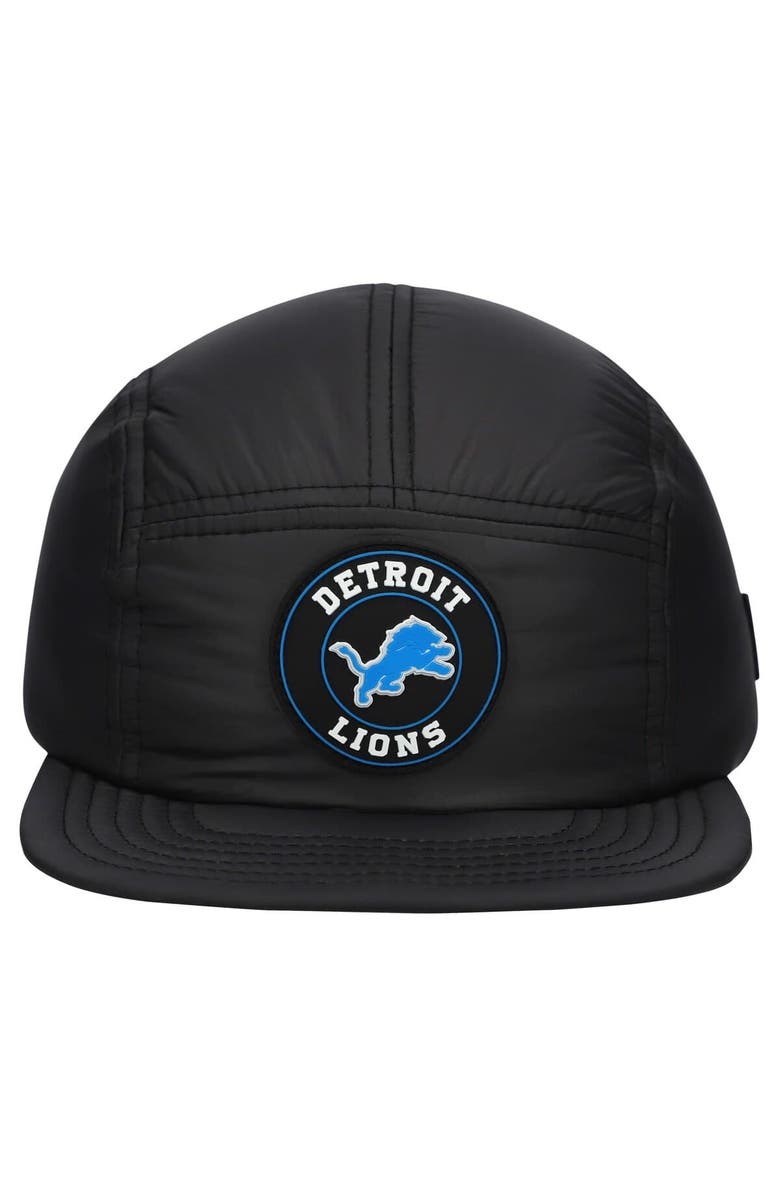 New Era Men's New Era  Black Detroit Lions Quilted Camper Adjustable Hat, Alternate, color, 