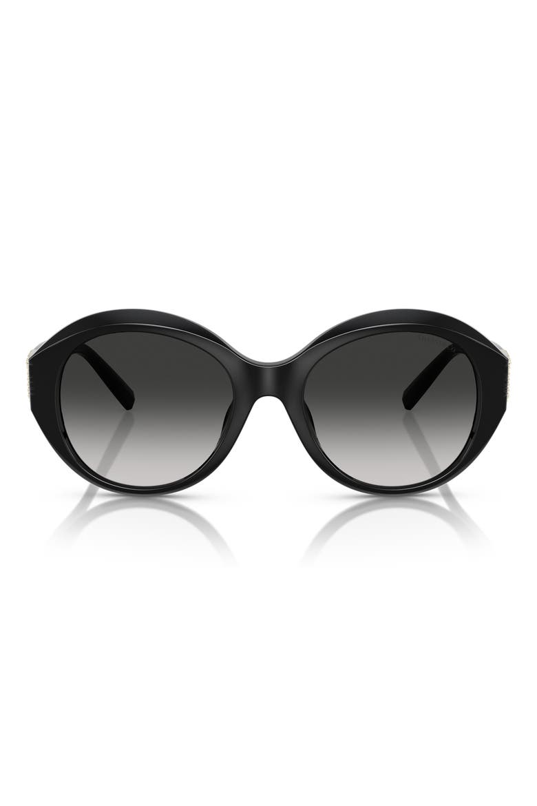 53mm Gradient Round Sunglasses, Main, color, BLACK