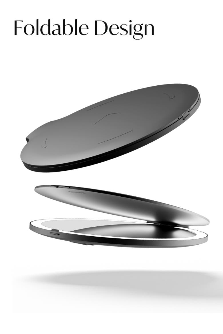 Abigail LED Travel Mirror, Alternate, color, Black