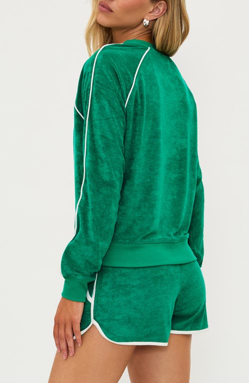 Shop Beach Riot Greer Piped Velour Top In Forest Park