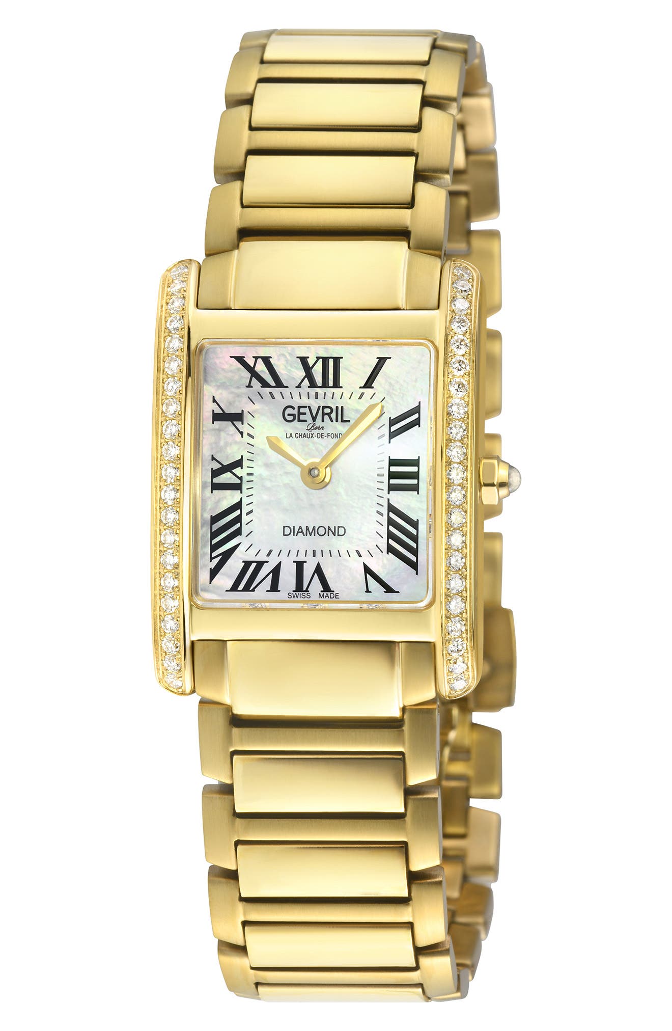 Regina Diamond Mother-of-Pearl Bracelet Watch, 24mm x 32mm
