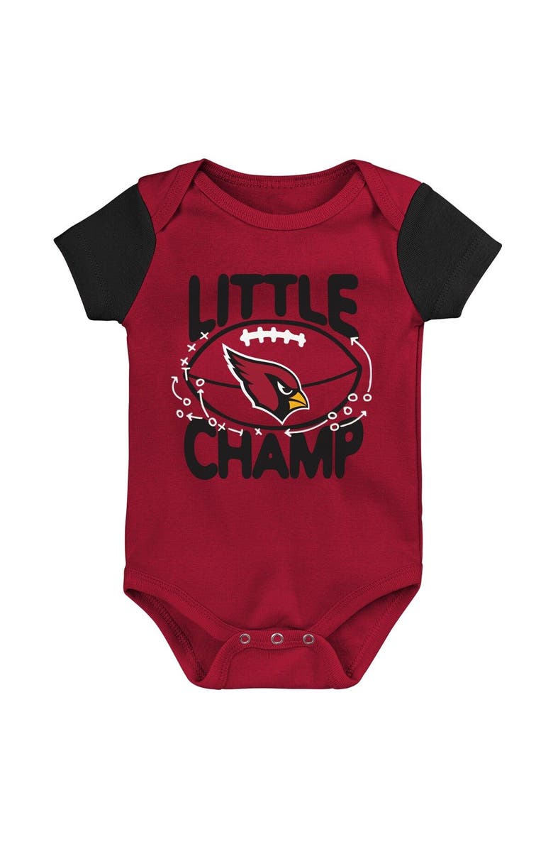 Outerstuff Newborn & Infant Cardinal/Black Arizona Cardinals Little Champ Three-Piece Bodysuit Bib & Booties Set, Alternate, color, Red