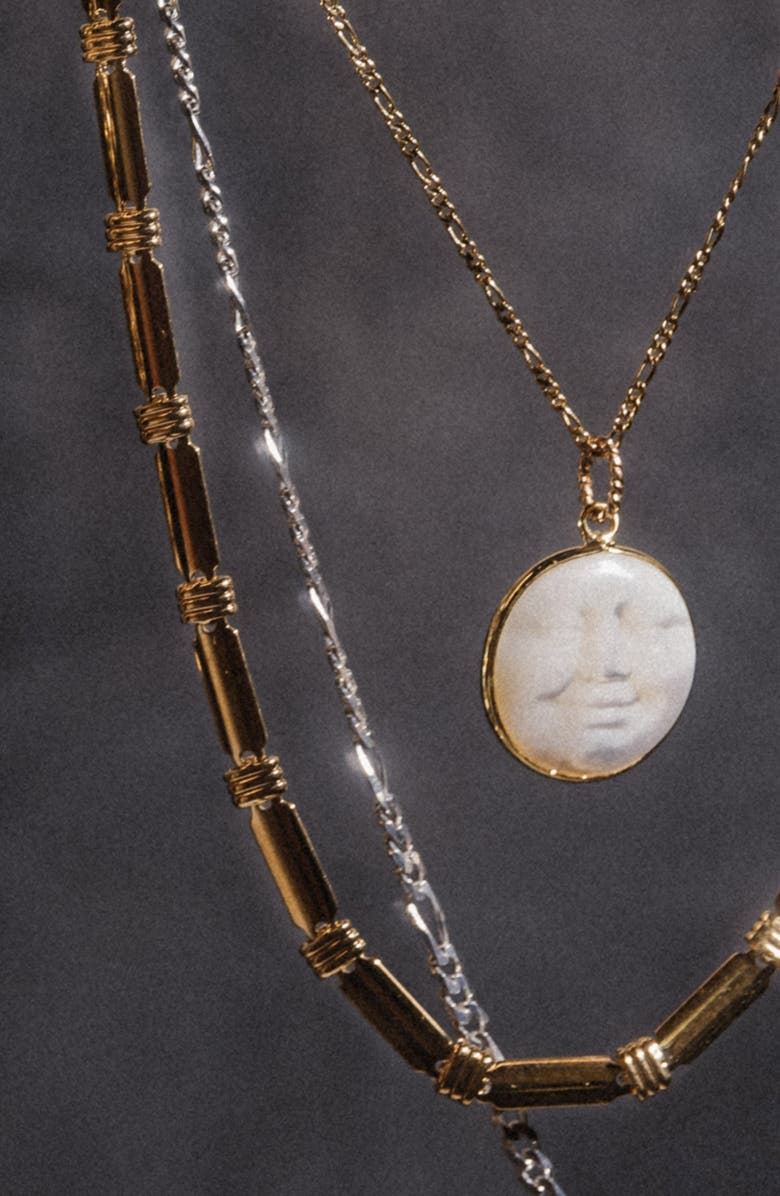 Child of Wild Mahina Moon Pendant Necklace, Alternate, color, Gold