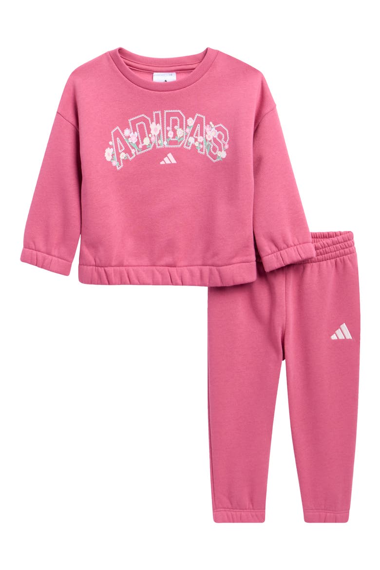 Fleece Sweatshirt & Joggers Set, Main, color, DUAL MAGENTA