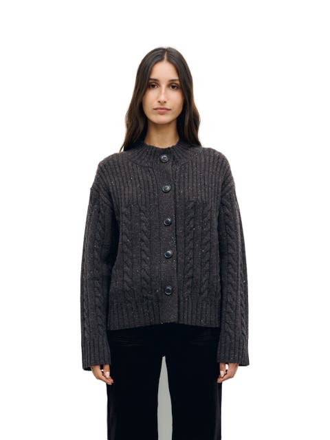 Rafa Merino Wool Cable Knit Cardigan