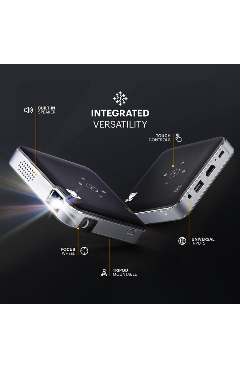 Kodak Luma 150 Pico Projector, Rechargeable Ultra Mini Projector with Built-In Speaker, Alternate, color, Black