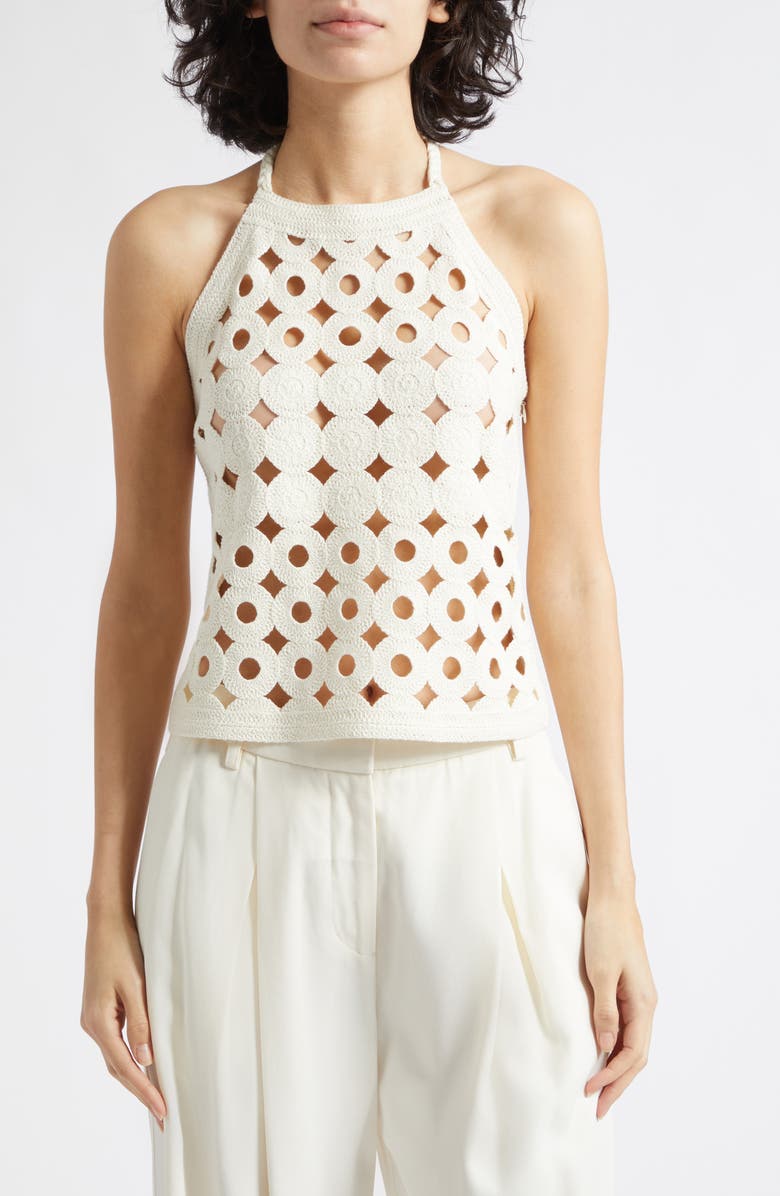Reiss Celia Cutout Tank, Main, color, White