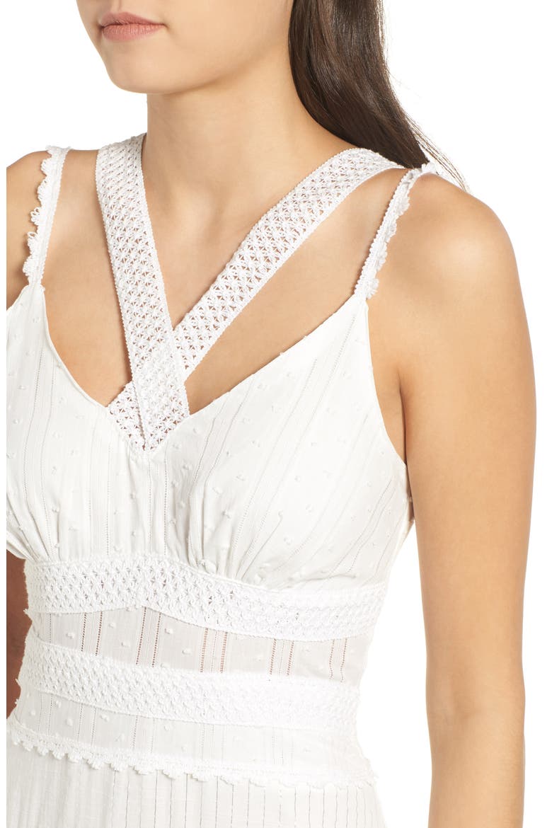 Cotton Crochet Mix Ruffle Dress, Alternate, color, WHITE