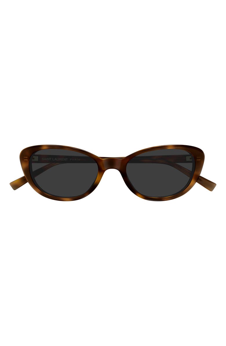 Saint Laurent 52mm Cat Eye Sunglasses, Main, color, Havana