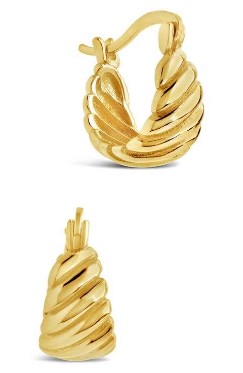 Croissant Dome Hoop Earrings