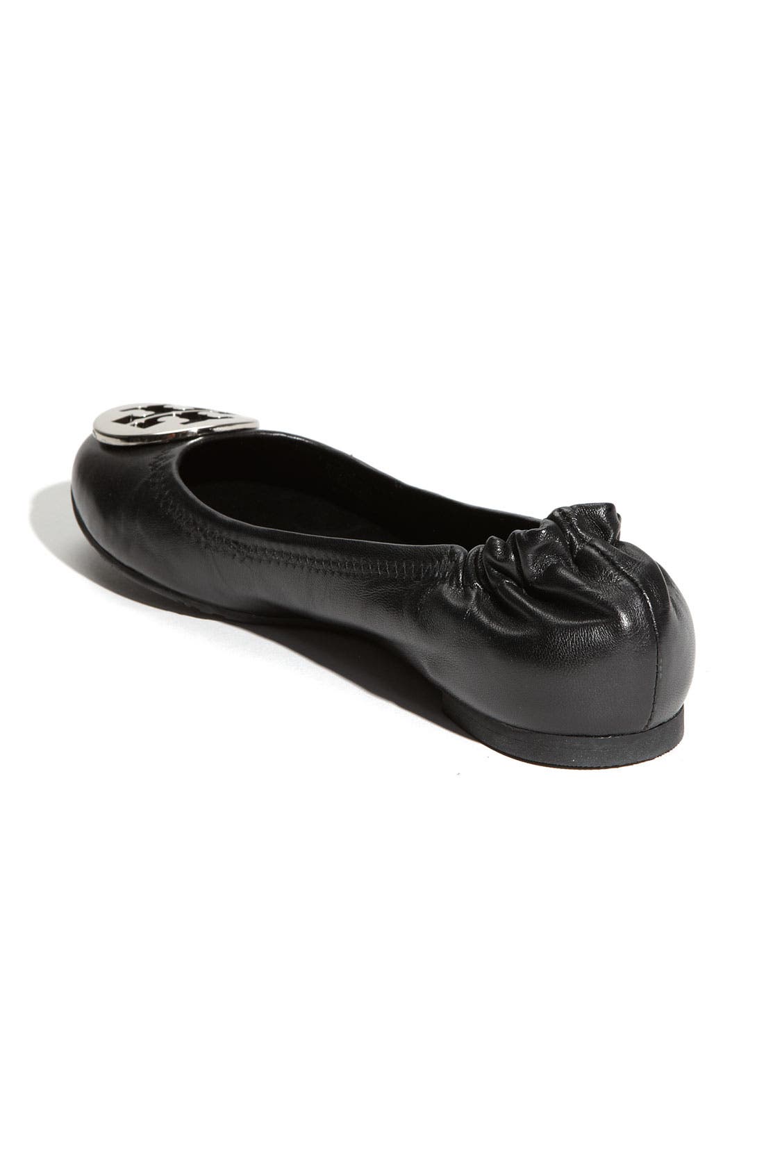 'Reva' Ballerina Flat, Alternate, color, BLACK W / SILVER LOGO