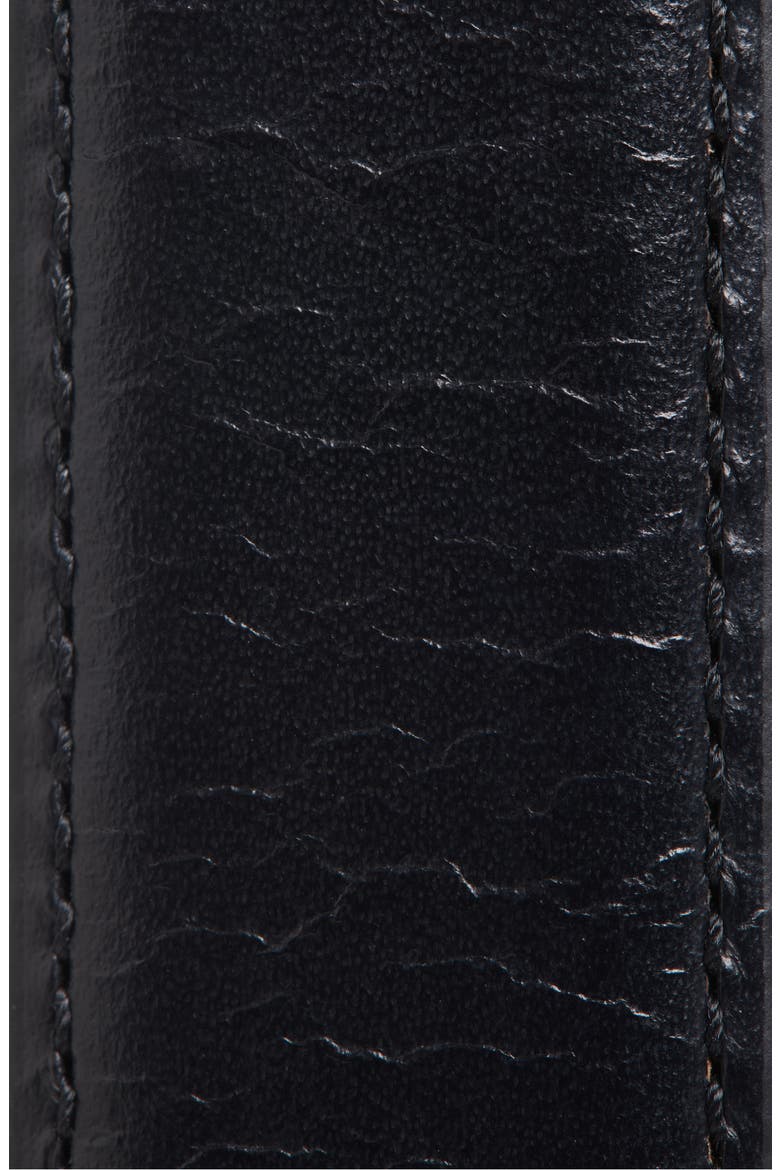 Triple Keeper Leather Belt, Alternate, color, BLACK/ANTIQUE NICKEL
