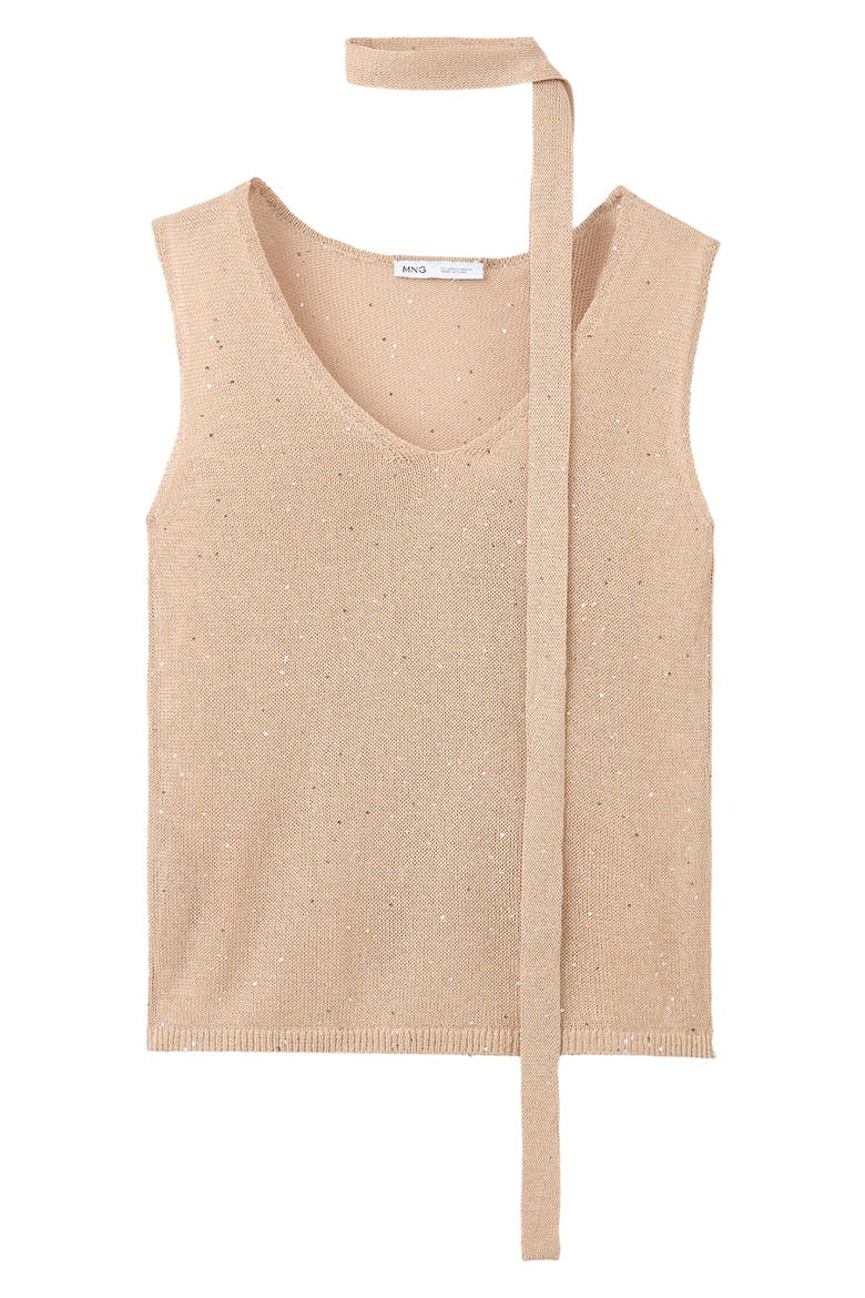 Sequin V-Neck Sweater, Alternate, color, SAND