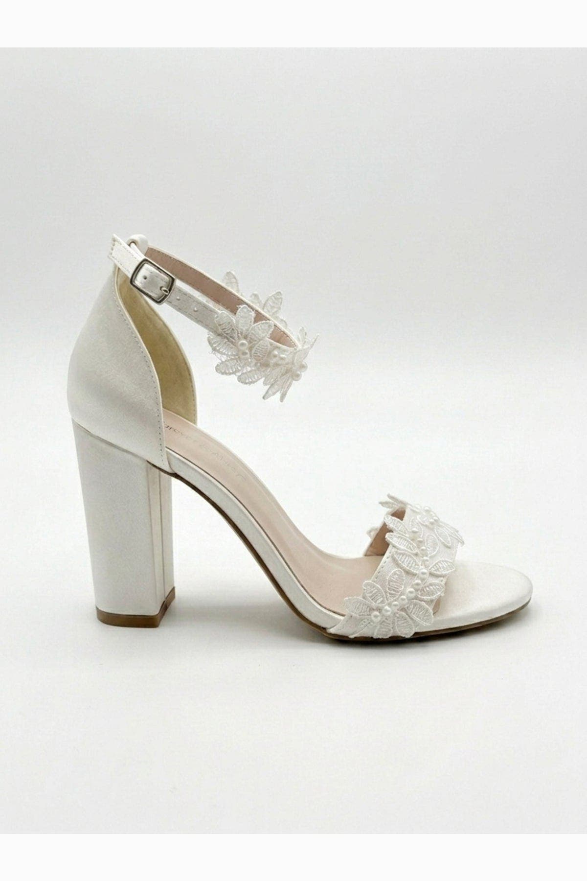 Lirielle Lace Wedding Heels, Alternate, color, Ivory