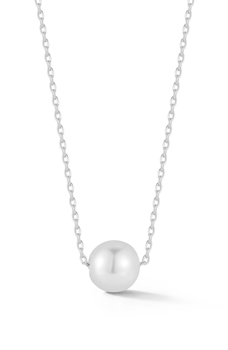 SPHERA MILANO Freshwater Pearl Pendant Necklace, Main, color, Silver