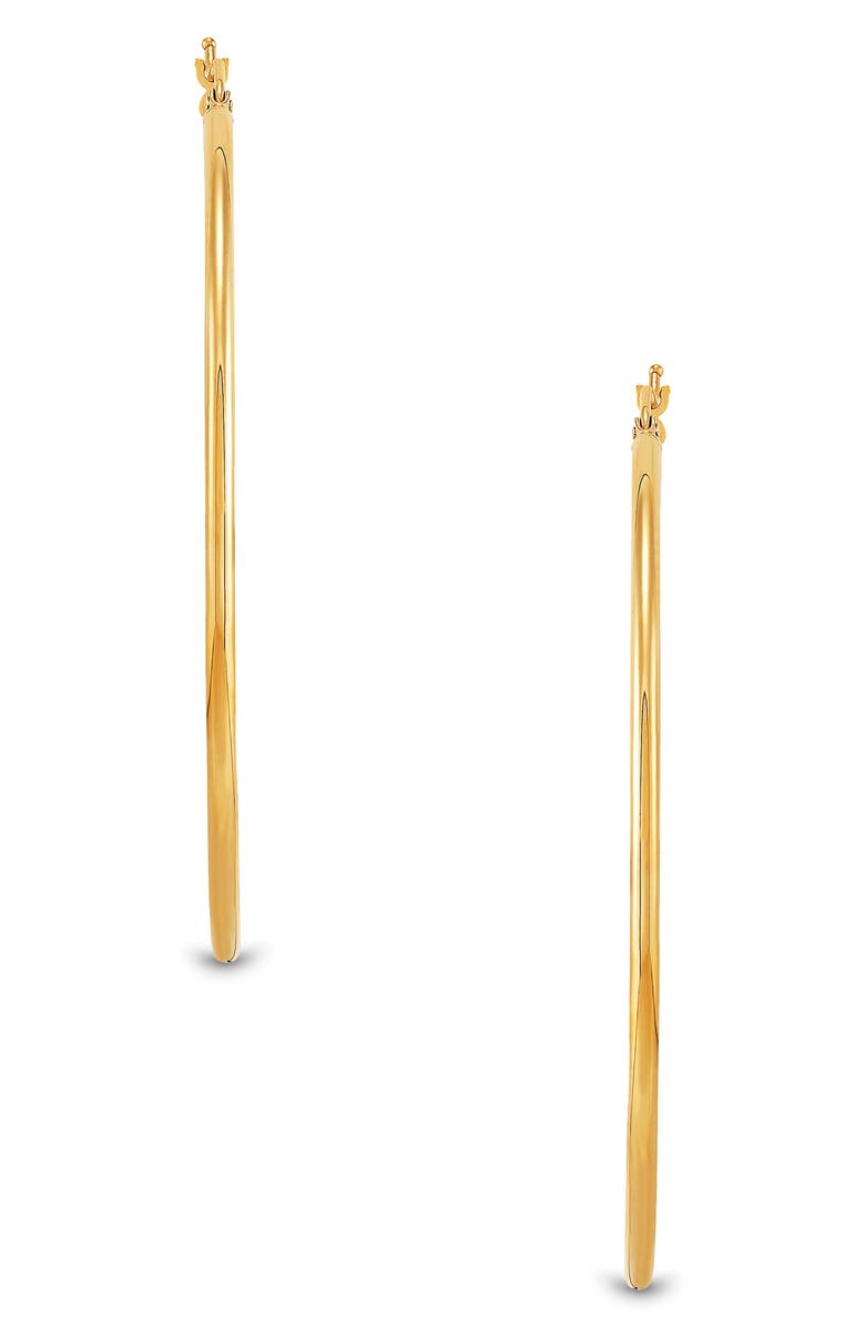 Frankie & Zoe 10K Gold Tube Hoop Earrings, Alternate, color, Yellow Gold