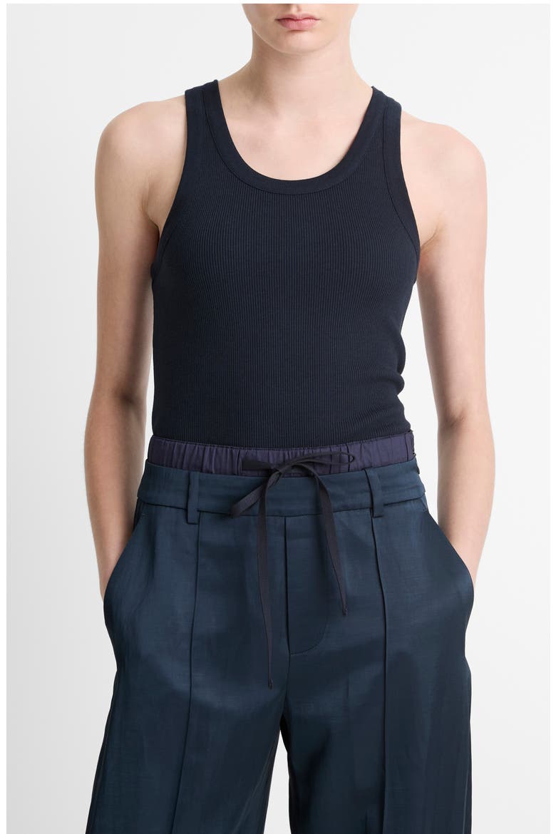 Scoop Neck Rib Tank, Main, color, COASTAL BLUE