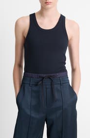 Vince Scoop Neck Rib Tank