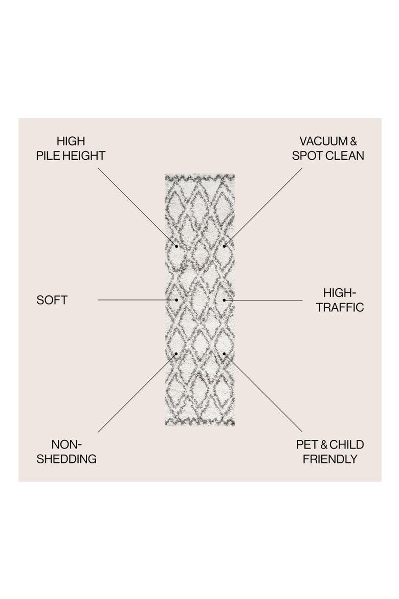 Soller Diamond Trellis Shag Area Rug, Alternate, color, Beige/Dark Gray