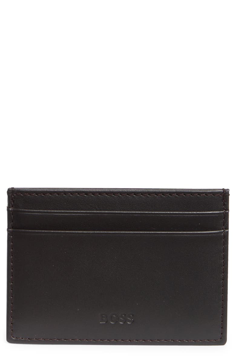 BOSS Randy Card Case, Main, color, Dark Brown