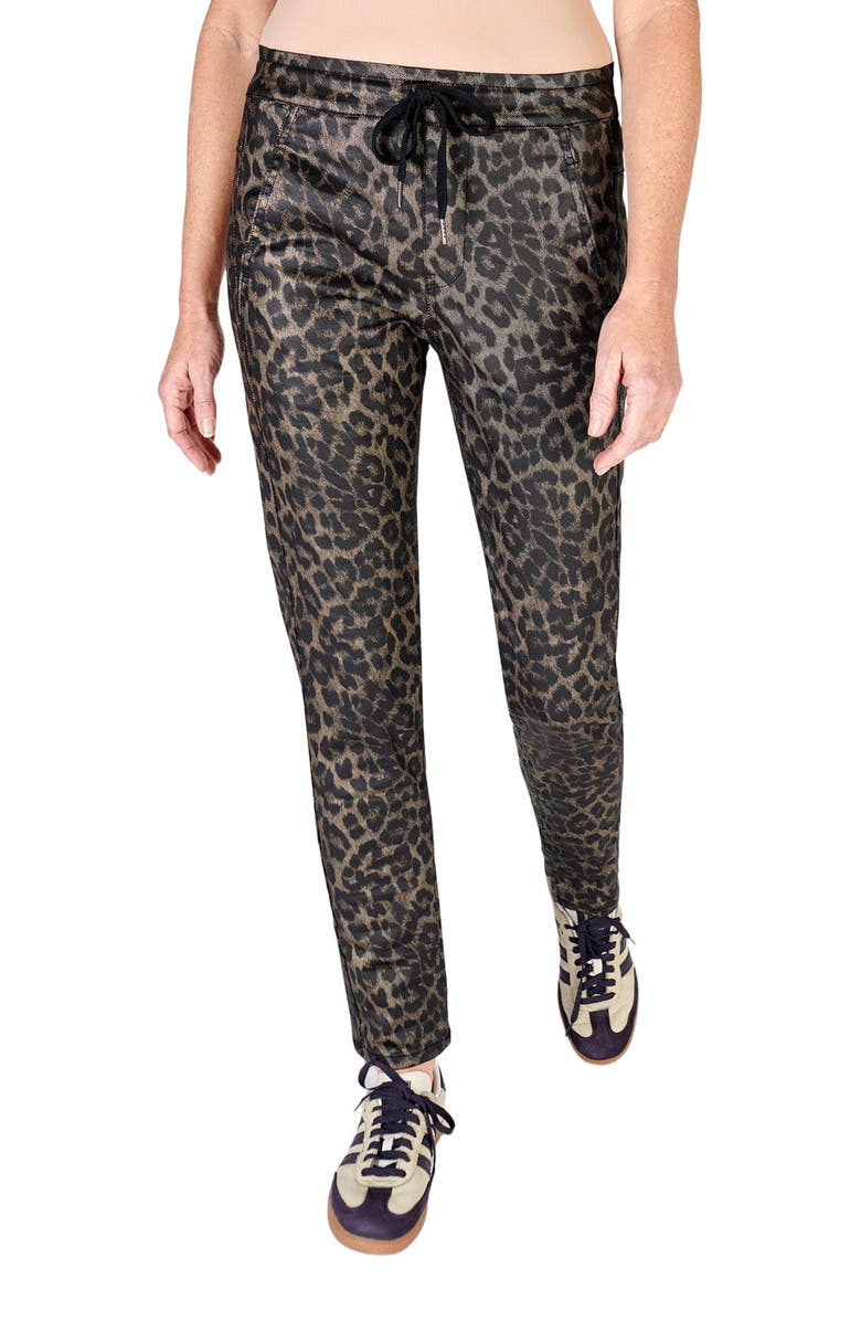 Alembika Leopard print slim-fit stretch jeans, Main, color, 