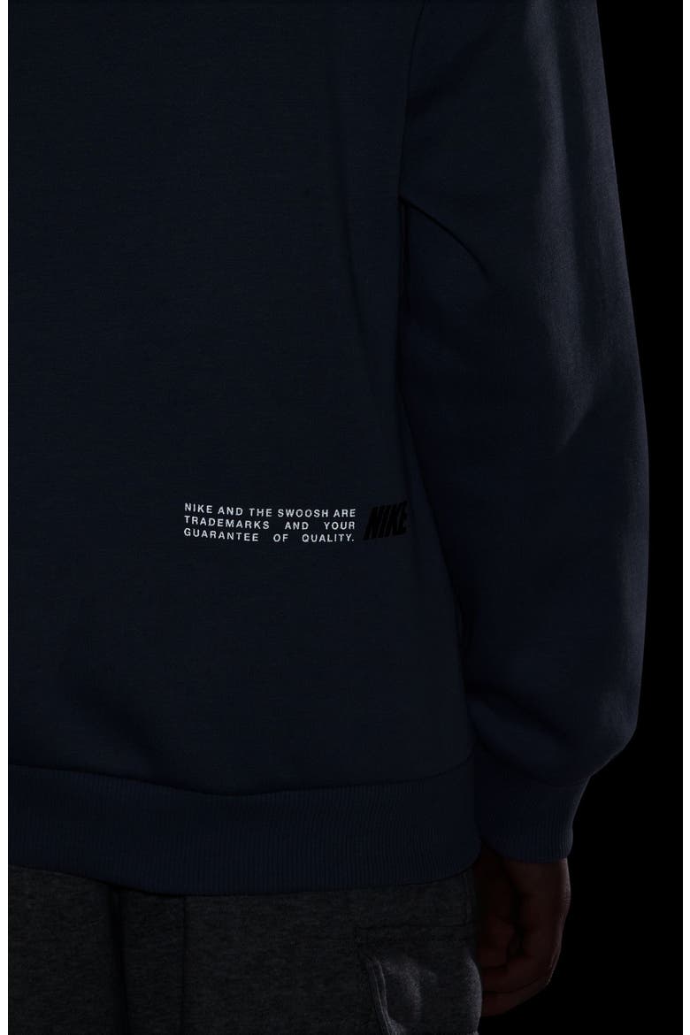 Kids' Cotton Blend Fleece Hoodie, Alternate, color, WORLD INDIGO/ GHOST